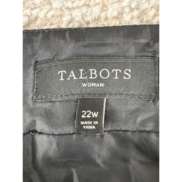 Talbots Plus Size 22W Houndstooth Knee Length A Line Skirt Lined Casual Zip - Picture 5 of 7